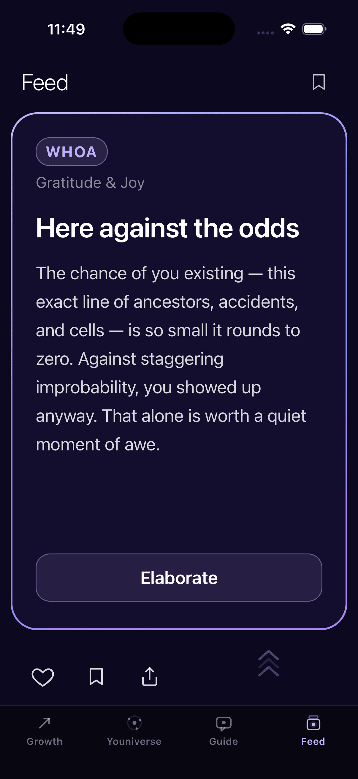 An Emerge Feed card