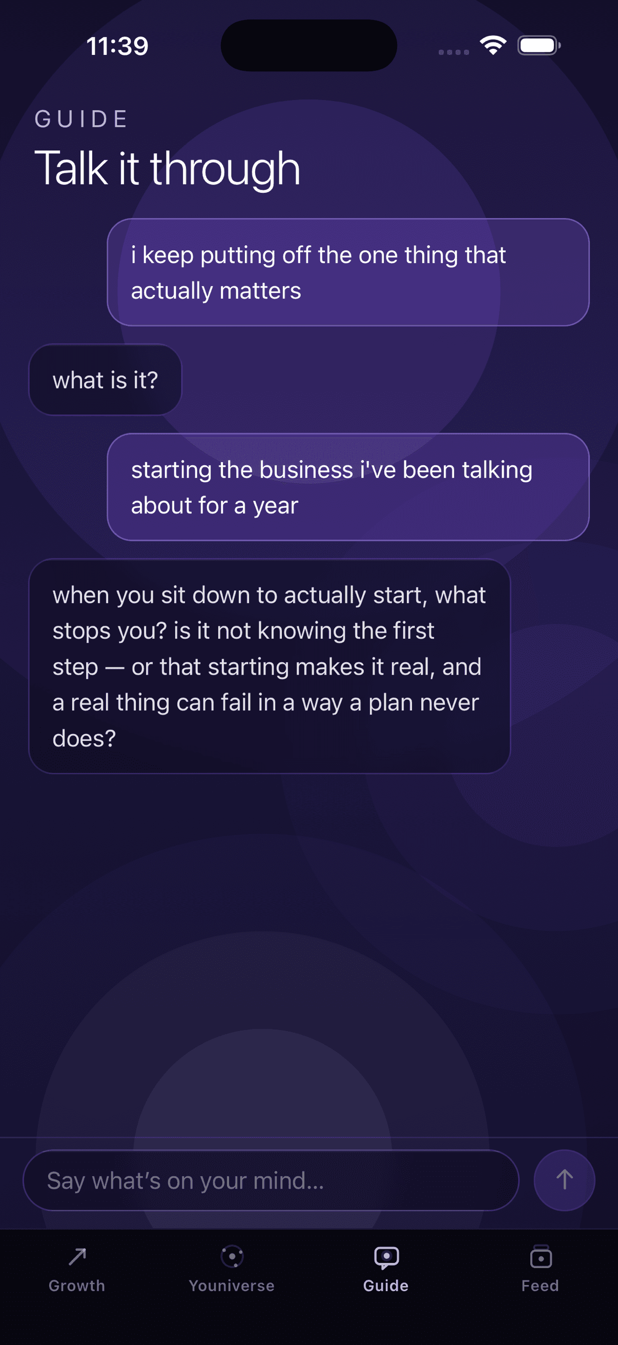 The Guide — a private space to talk it through